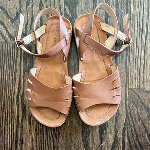 Girls Cat & Jack Brown Leather Sandals, size 13 youth